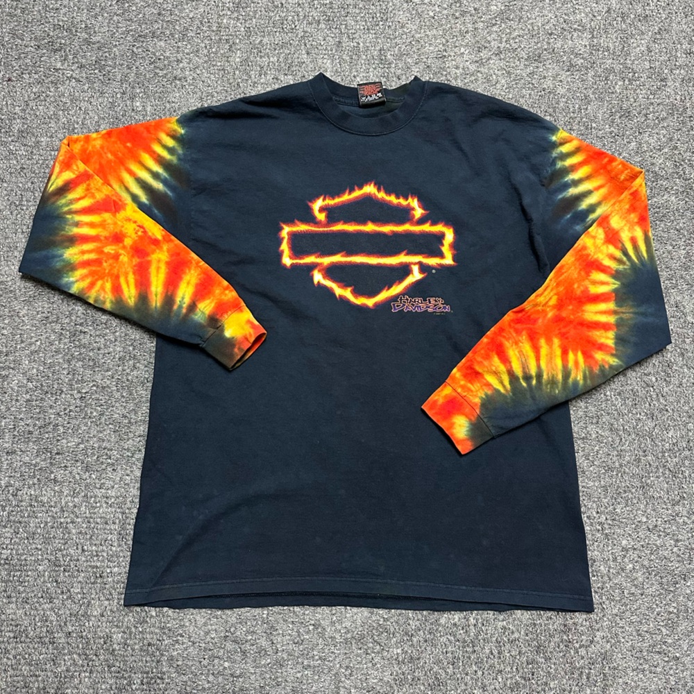 Y2K Harley Davidson Longsleeve Tie Dye Rare Size XL